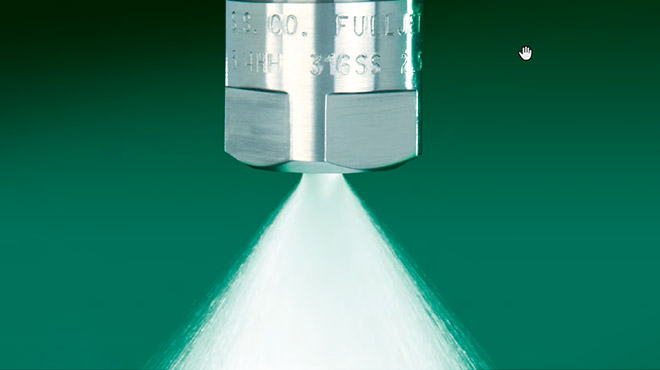 full cone nozzle spraying water